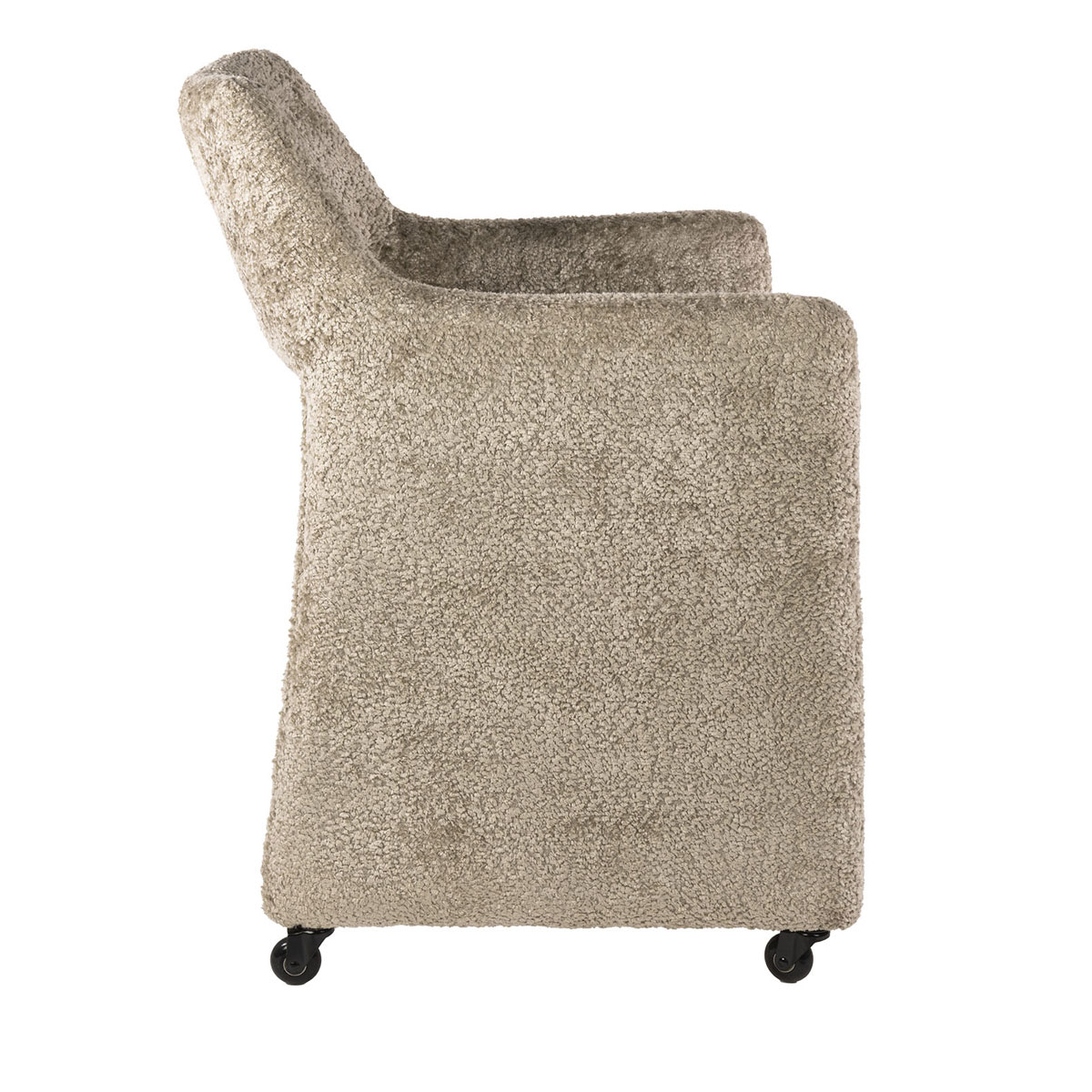 2er Set Armlehnstuhl LUNA Lux auf Rollen Savelle Stoff sandfarben