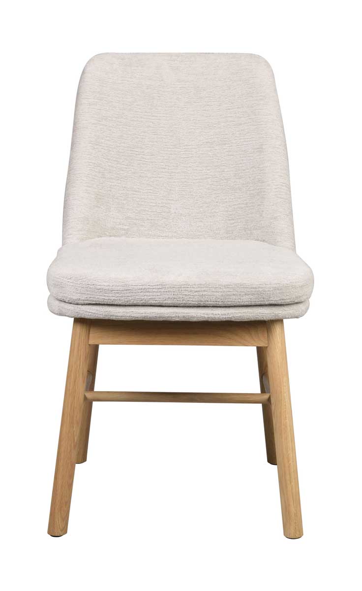 Esszimmerstuhl ALVA Stoff beige Beine aus Eiche