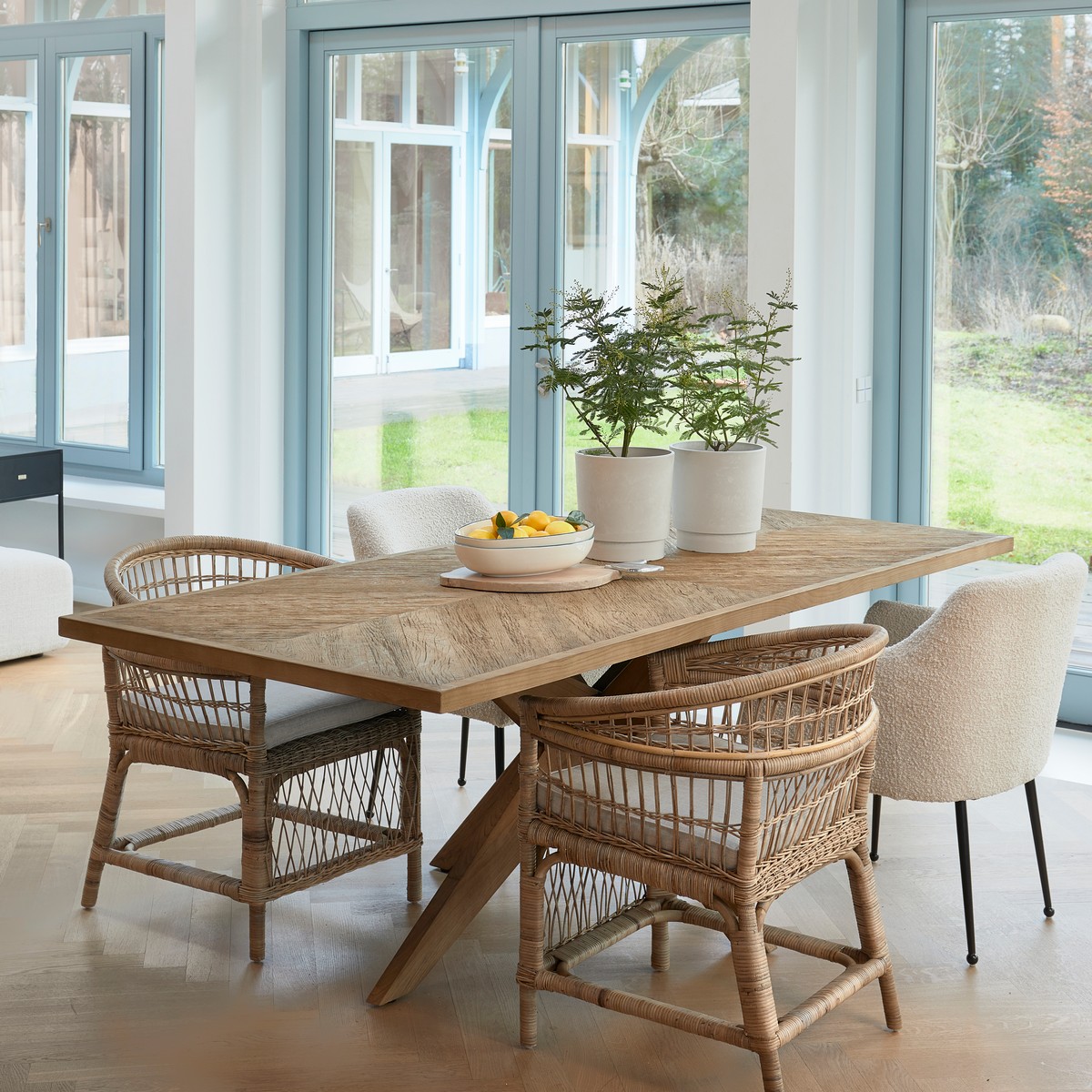 Rivièra Maison Esstisch Portland 230 cm aus recyceltem Eichenholz im skandinavischen Design mit natürlicher Holzoptik