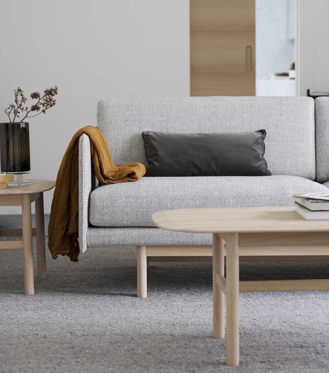 3 Sitzer Sofa HALLGERD 212 cm Stoff grau
