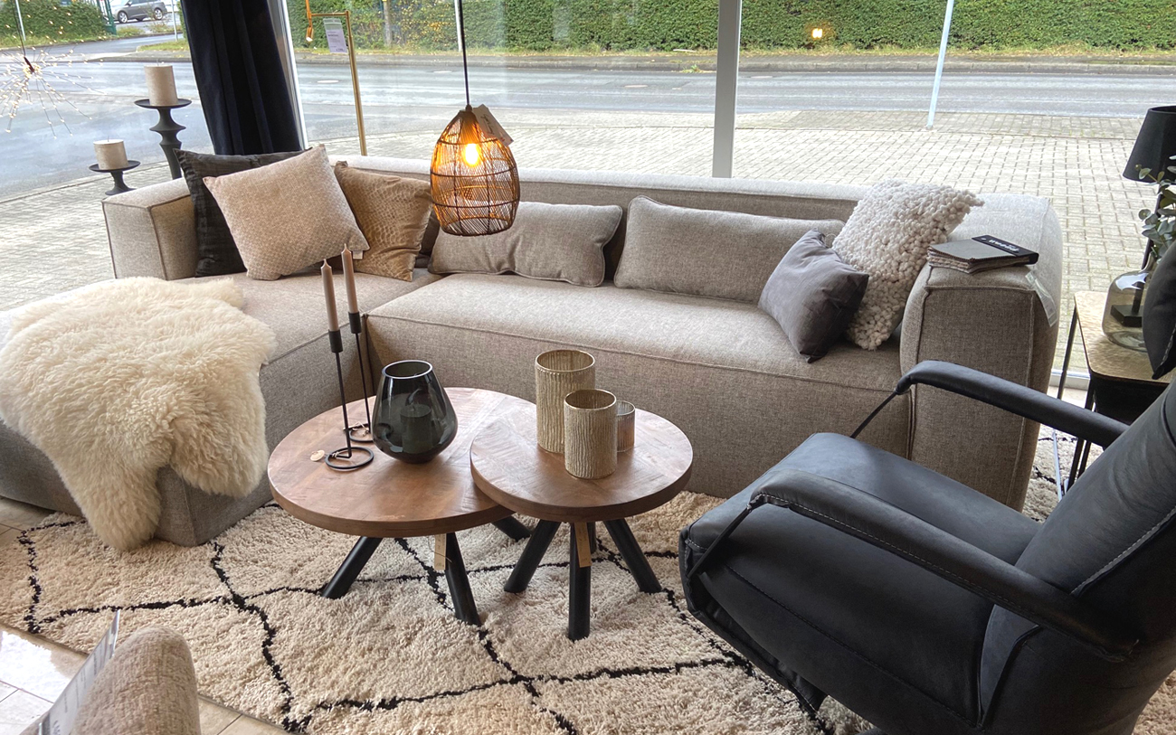 Ecksofa BEAN hellgrau Longchair links Sofa