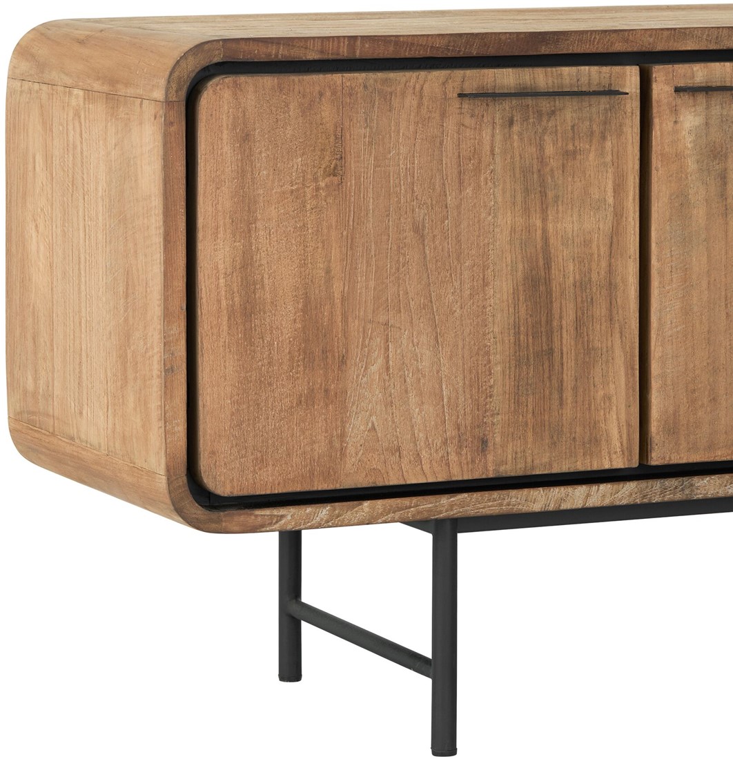 TV Möbel Evo 225 cm recyceltes Teakholz Lowboard