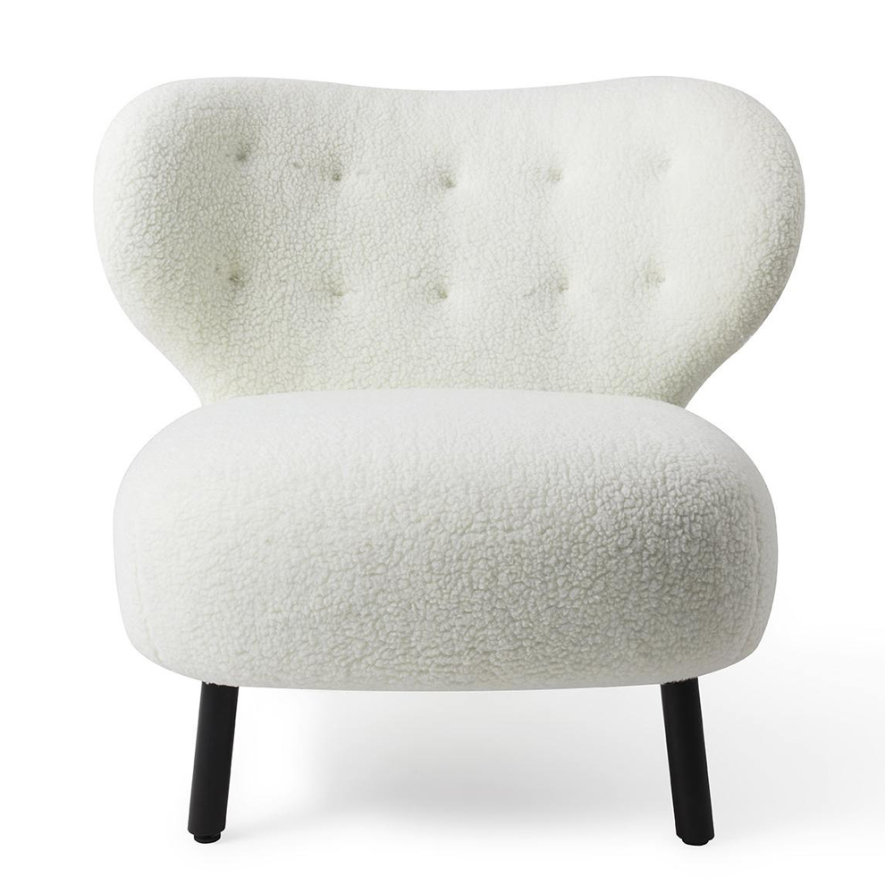 Retro Lounge Sessel Kita cream Teddy Stoff