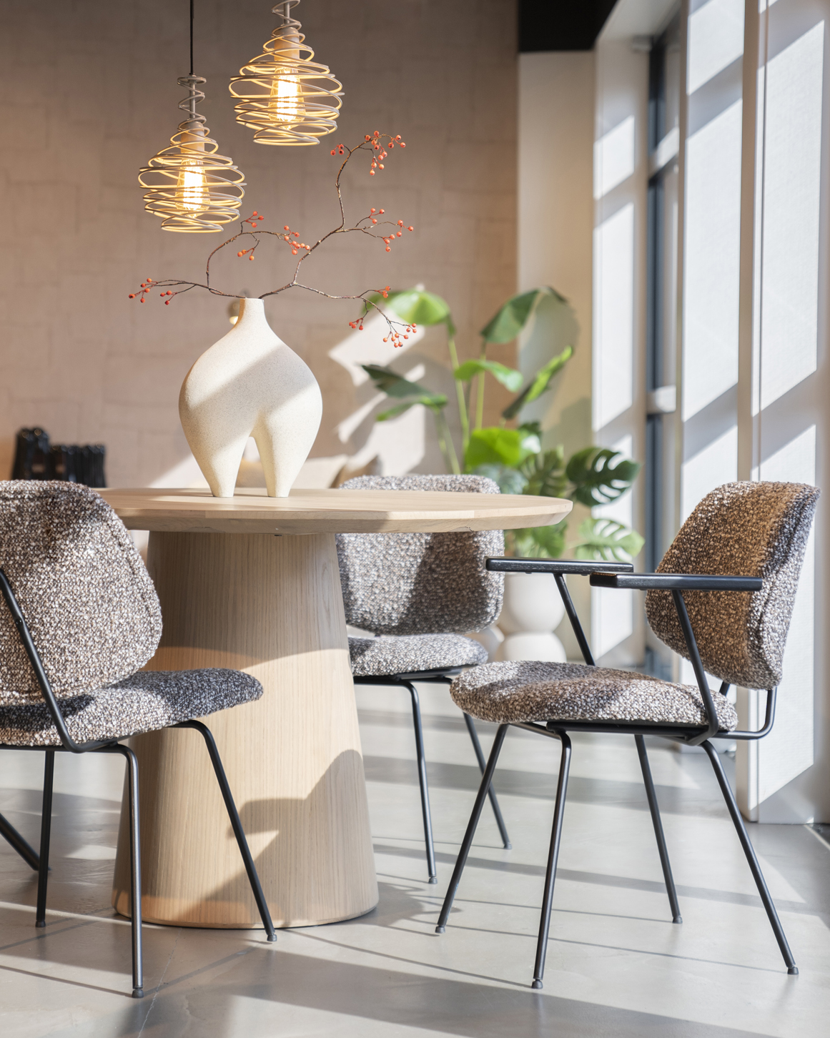 Esstisch Nola rund 130 cm MDF Eiche