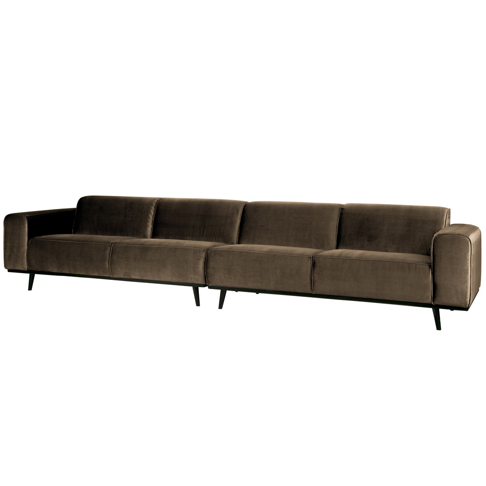 4 Sitzer Sofa STATEMENT XL Samt taupe Couch Garnitur Couchgarnitur