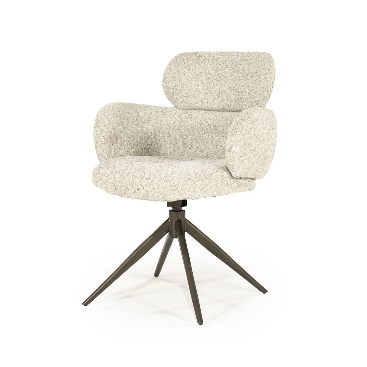 Esszimmerstuhl Darcio Drehstuhl Stuhl mit Armlehnen Stoff beige
