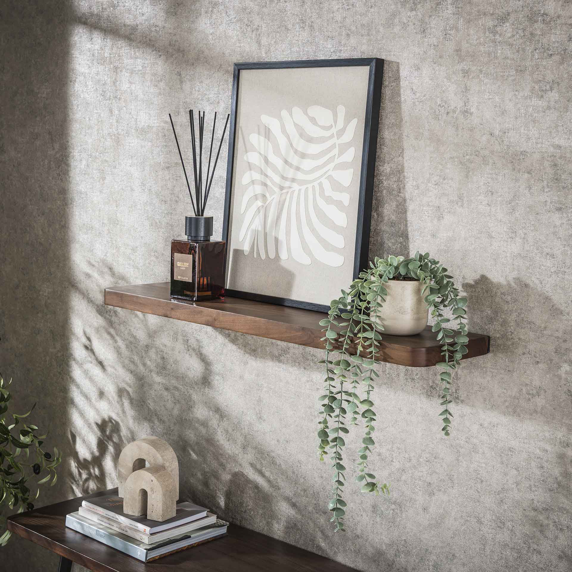 Wandregal Soul 90 cm Akazie Massivholz braun Regal