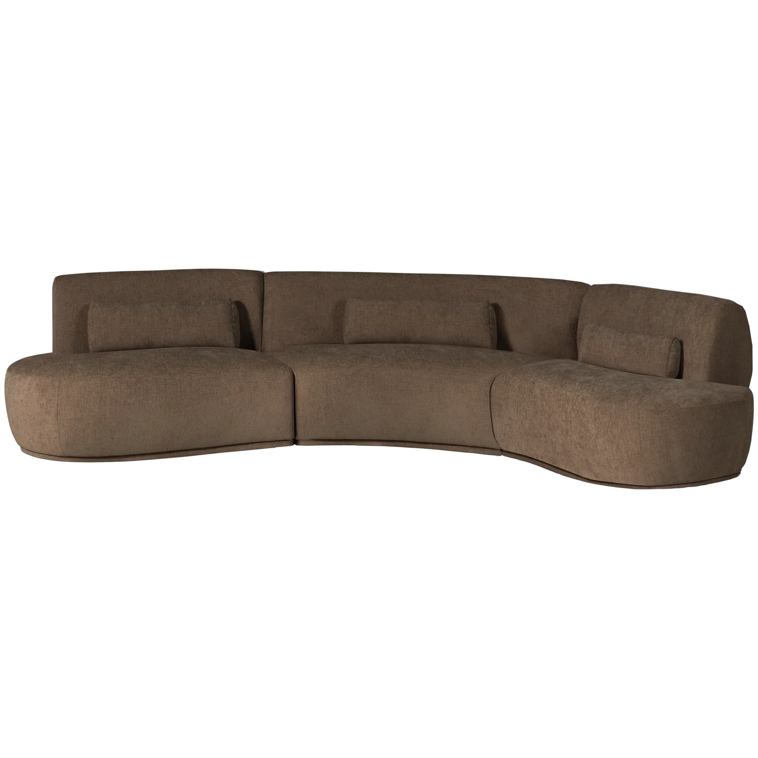 6 Sitzer Sofa BATAVIER halbrund Velvet Melange braun