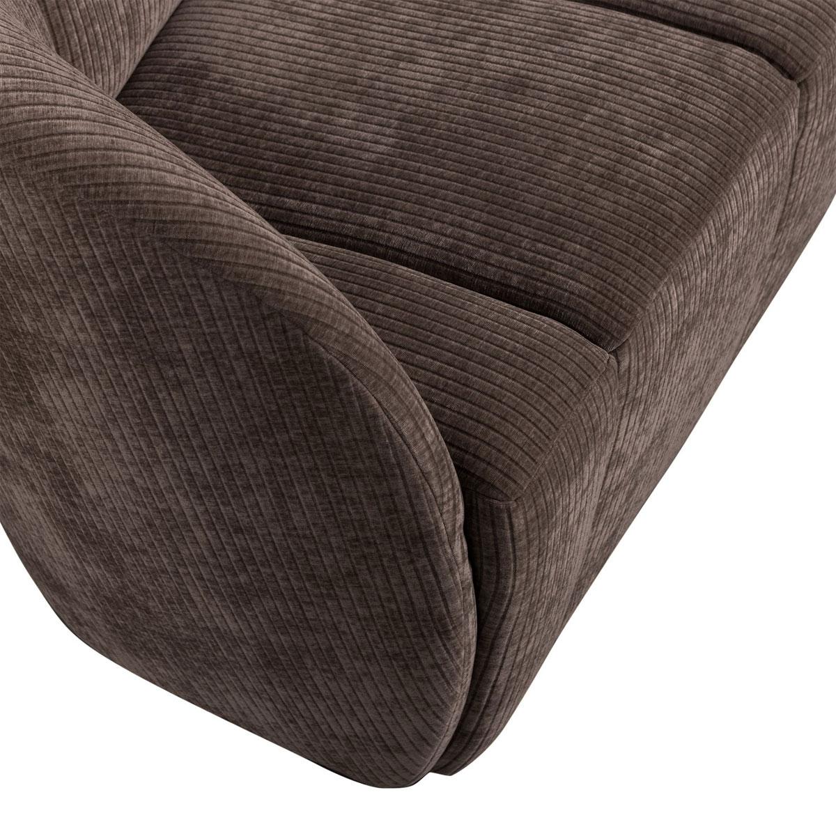 woood 2 Sitzer Sofa Bank MOJO links gerippter Stoff braun