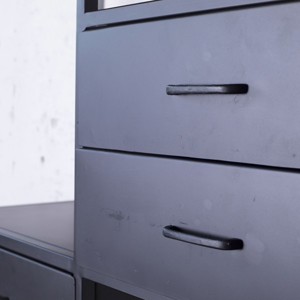 Industrie Regal Schrank Vicky Breite 116 cm Metall schwarz