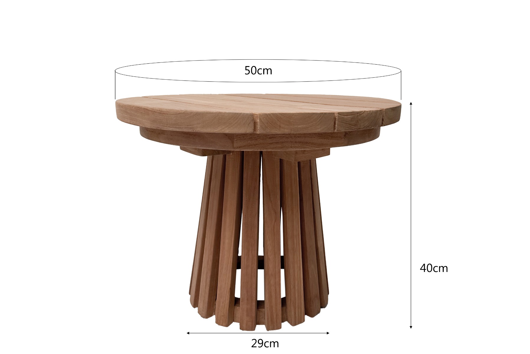 Garten Couchtisch Cindo Ø 50 cm Teakholz natur  