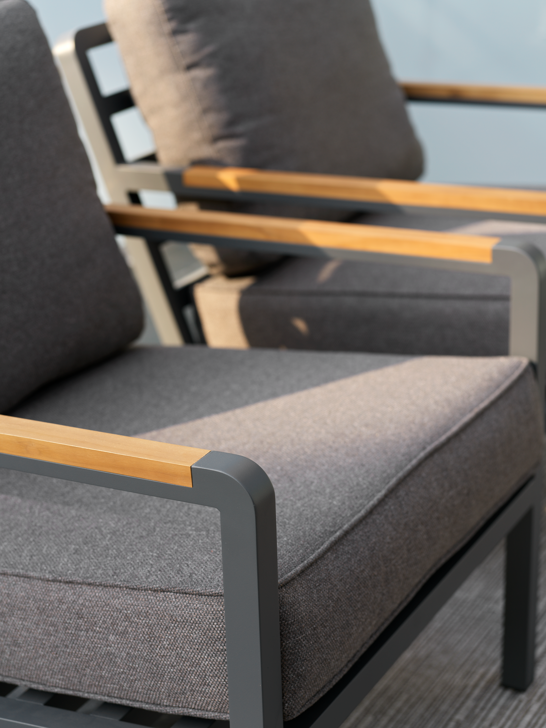 Garten Lounge Set Nova 3 Siter Sofa und 2 Sessel Aluminium anthrazit