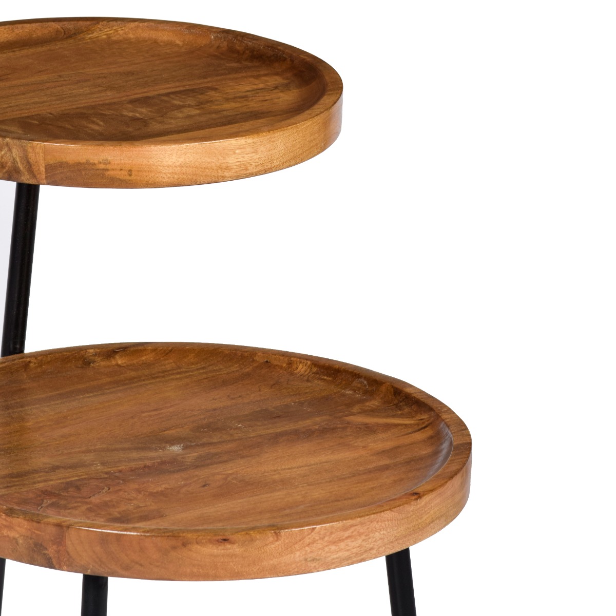 Beistelltisch Ruby rund 2 Ebenen Mangoholz 