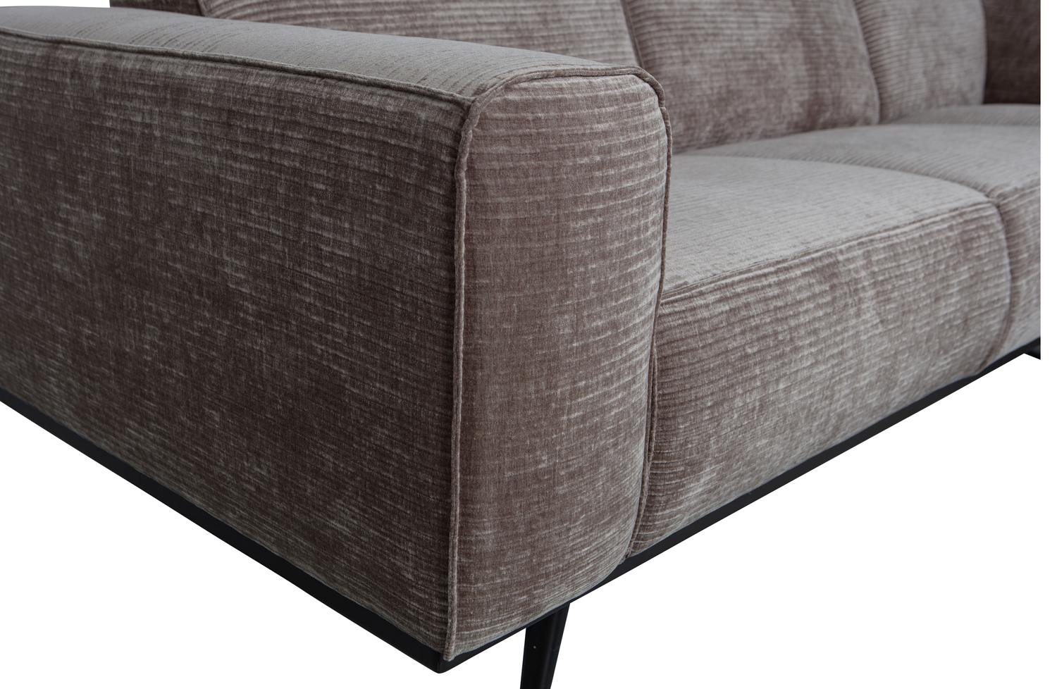 Ecksofa Statement Rib Cord taupe Chaiselongue rechts