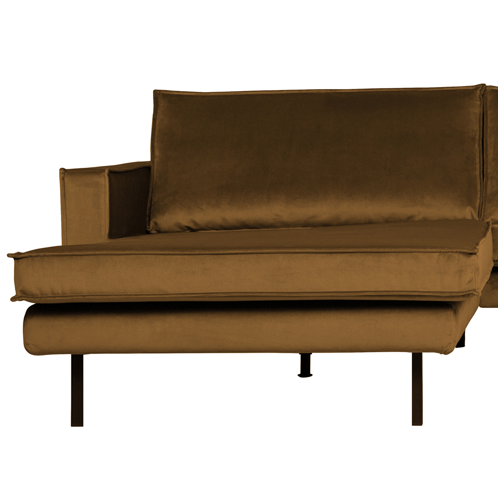 Ecksofa Rodeo Samt honiggelb Recamiere Links