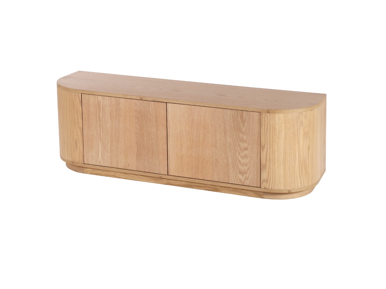 TV Möbel Lowboard Novero 140 cm Eichenholzfurnier natur