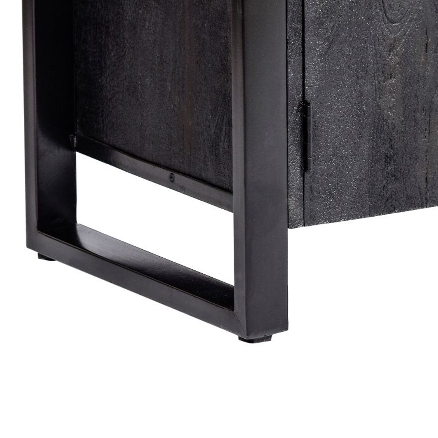 Regal Schrank Norris B 110 cm Mangoholz massiv schwarz