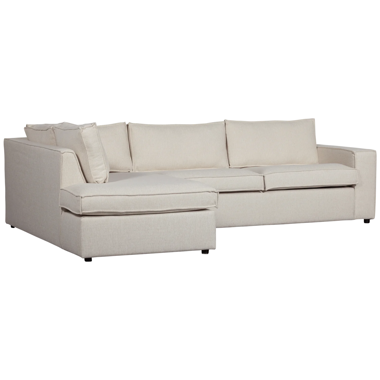 Ecksofa Sofa THOMAS Bezug Webstoff natur Chaiselongue links