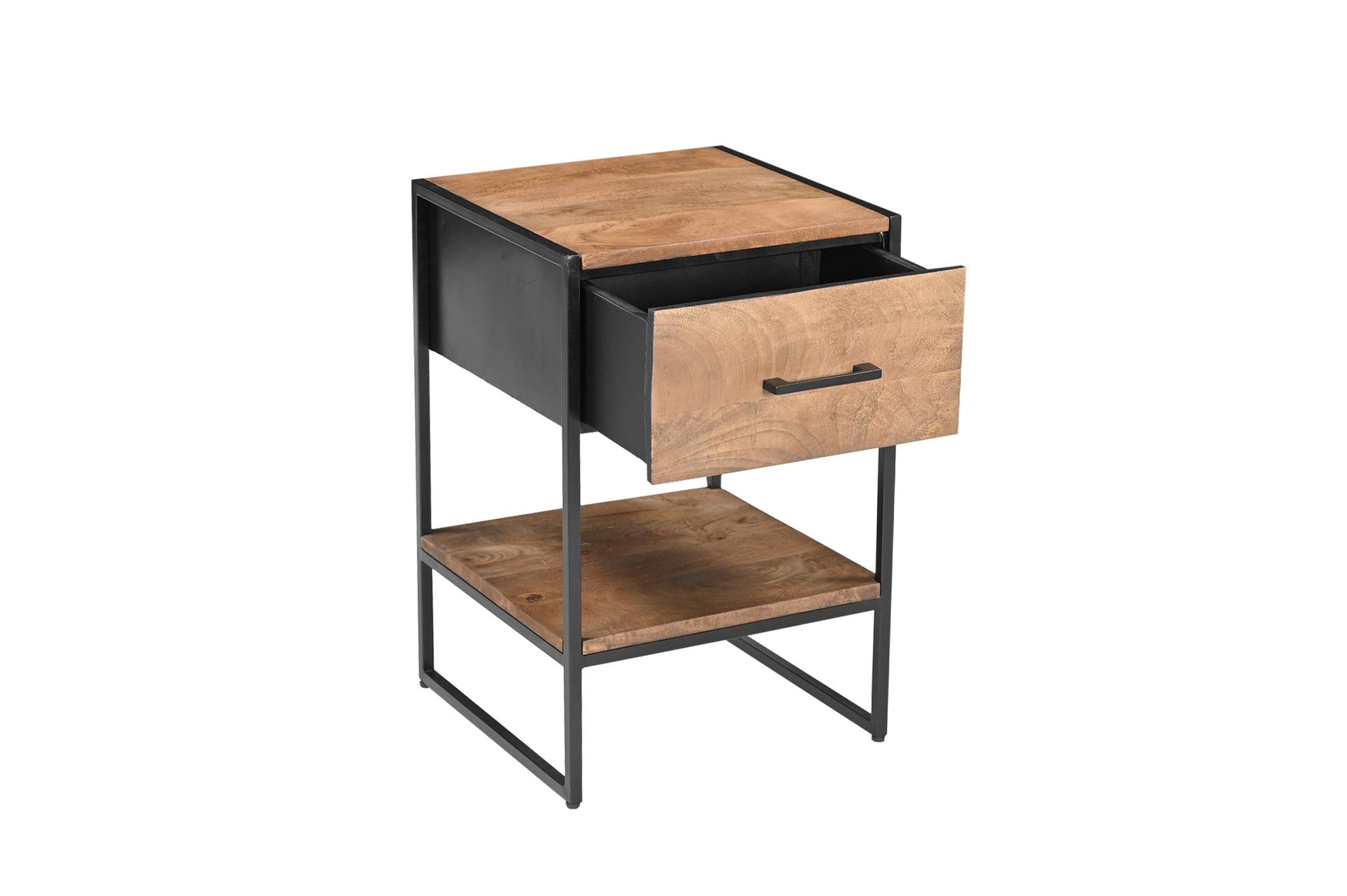 Nachtschränkchen Elin H 60 cm Mangoholz Metall Nachttisch