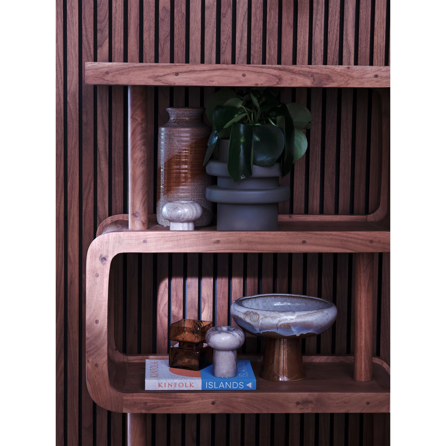 Bücherregal RATTLE H 160 cm Akazienholz natur Regal Schrank