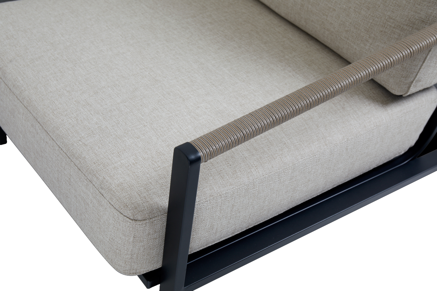 Lounge Garten Sessel Lyra Armlehne Edelstahl schwarz