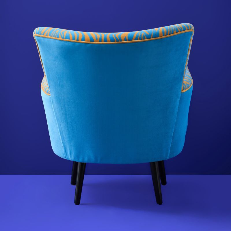 Sessel Zebra blau Polstersessel Fernsehsessel
