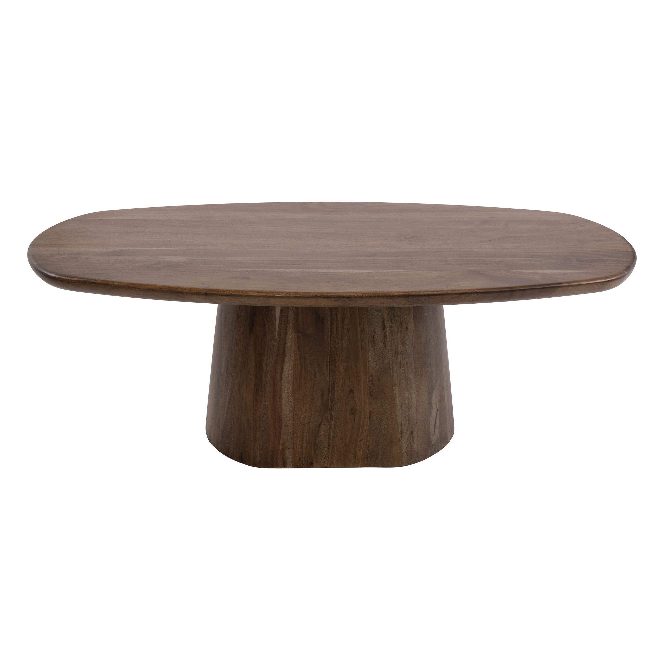 Couchtisch SANO oval massiv Akazie braun