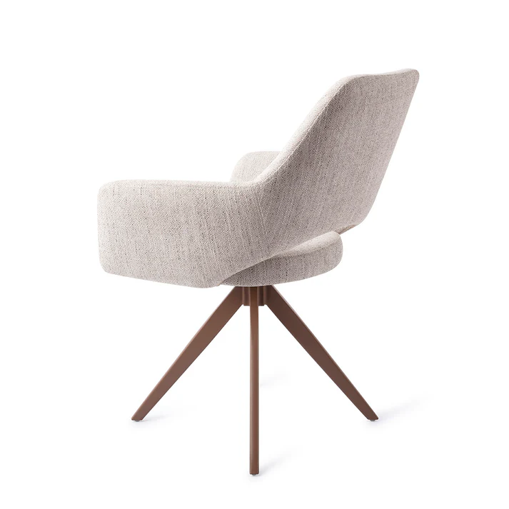 Esszimmerstuhl Yanai – Pigeon mit Drehgestell in Metall braun