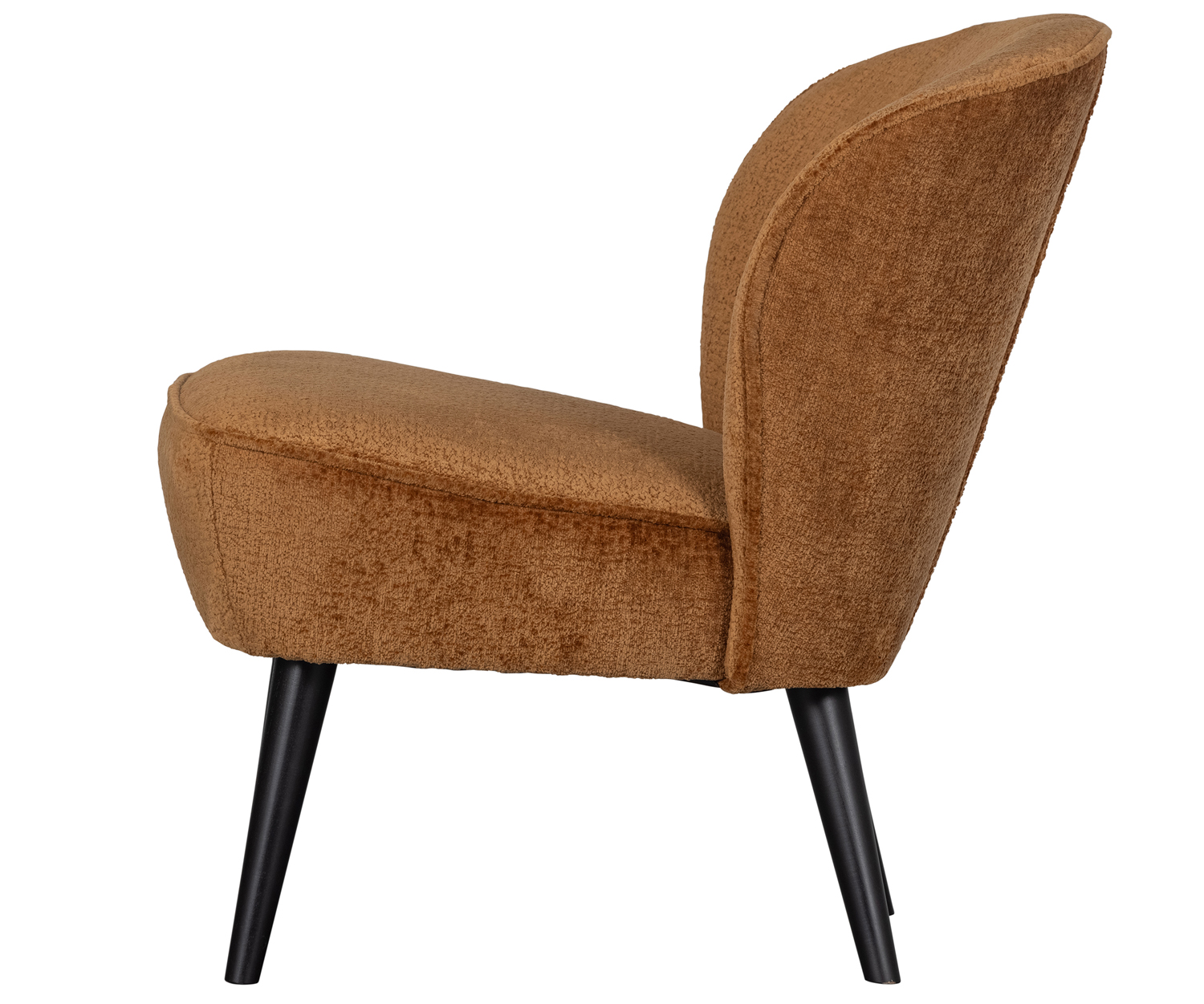 woood Sessel SARA structure velvet cognac Clubsessel