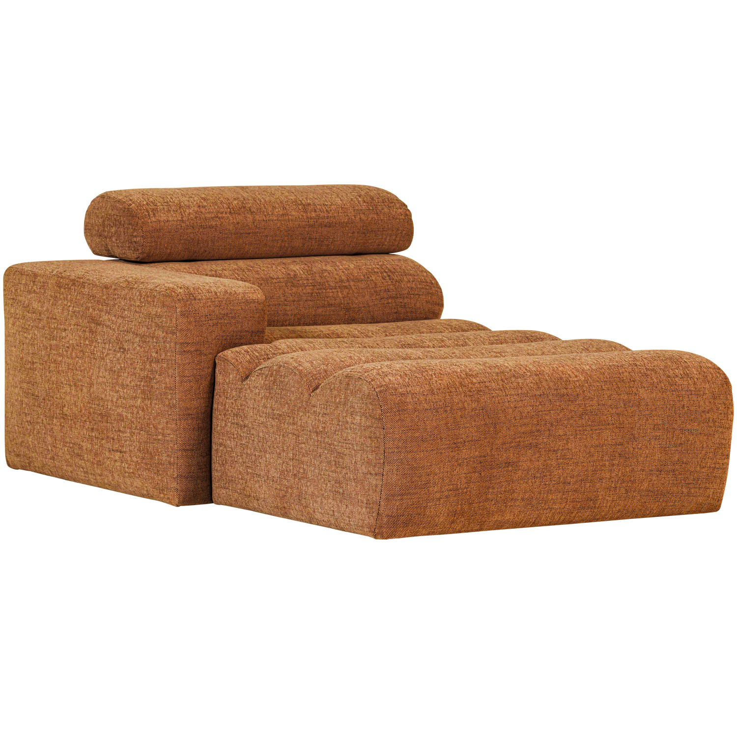 Sofaelement NOVI mit Longue Element links Webstoff orange melange