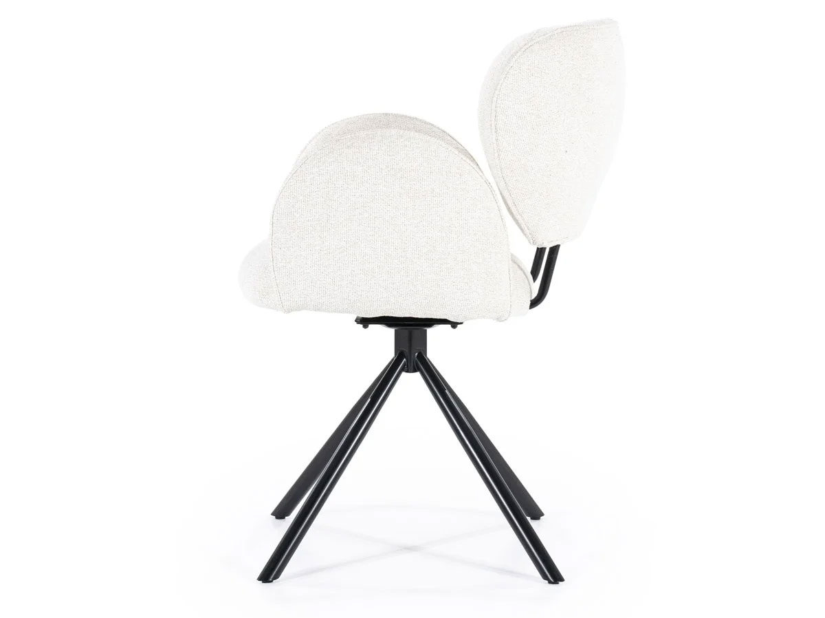 Esszimmerstuhl Rosalin drehbar beige Stoffbezug