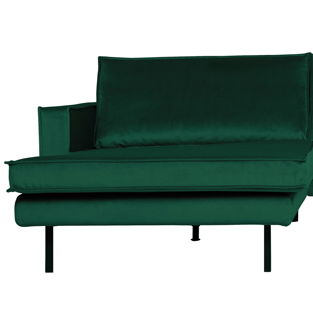 Eckgsofa Rodeo Samt waldgrün Recamiere Links