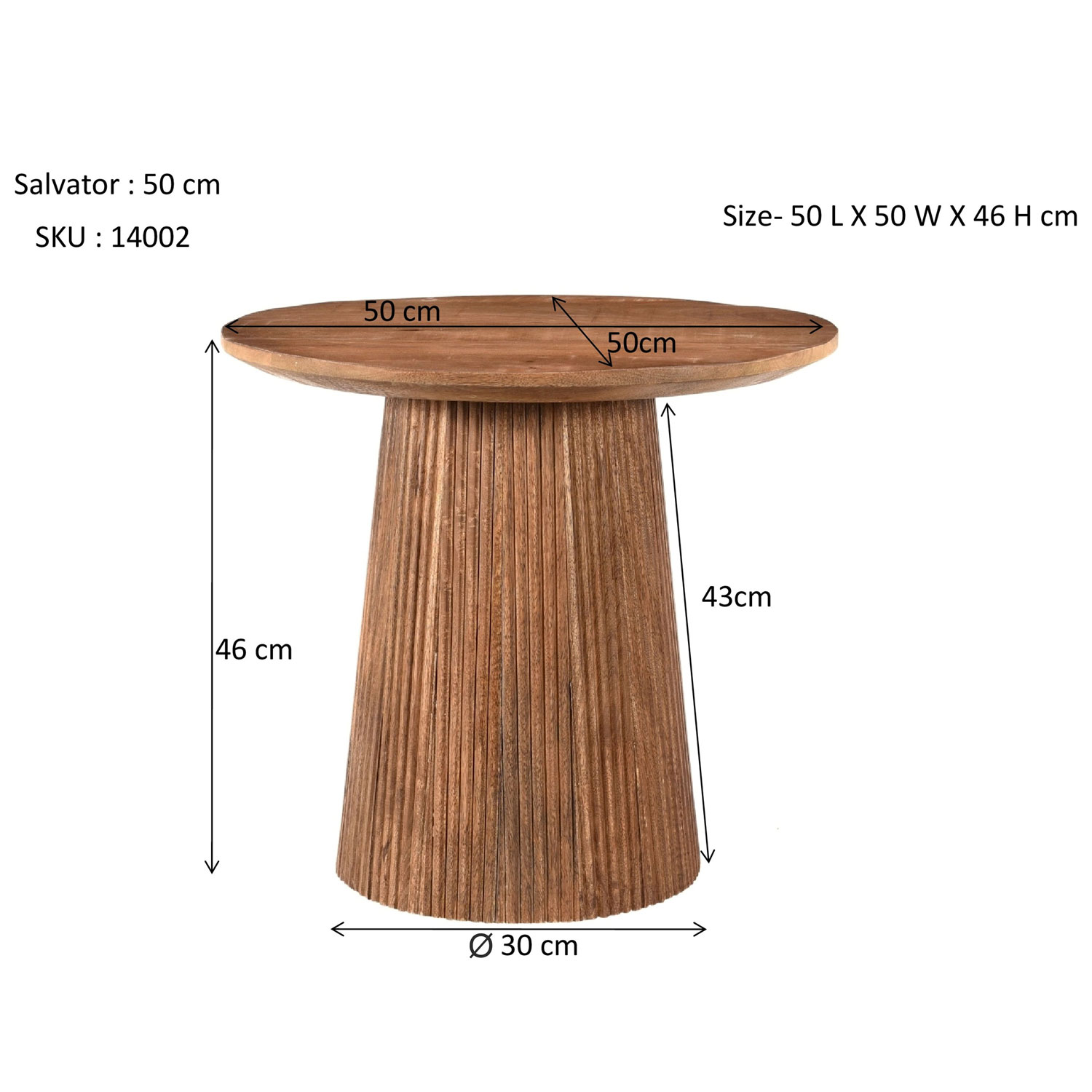 Beistelltisch Salvator rund Ø 50 cm Mangoholz