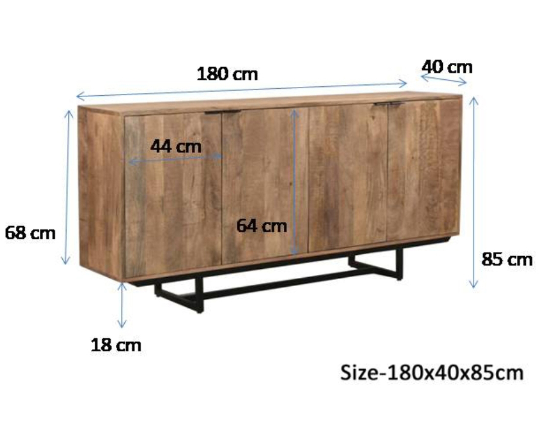 Sideboard Anrichte Valdez 180 cm Mangoholz natur  