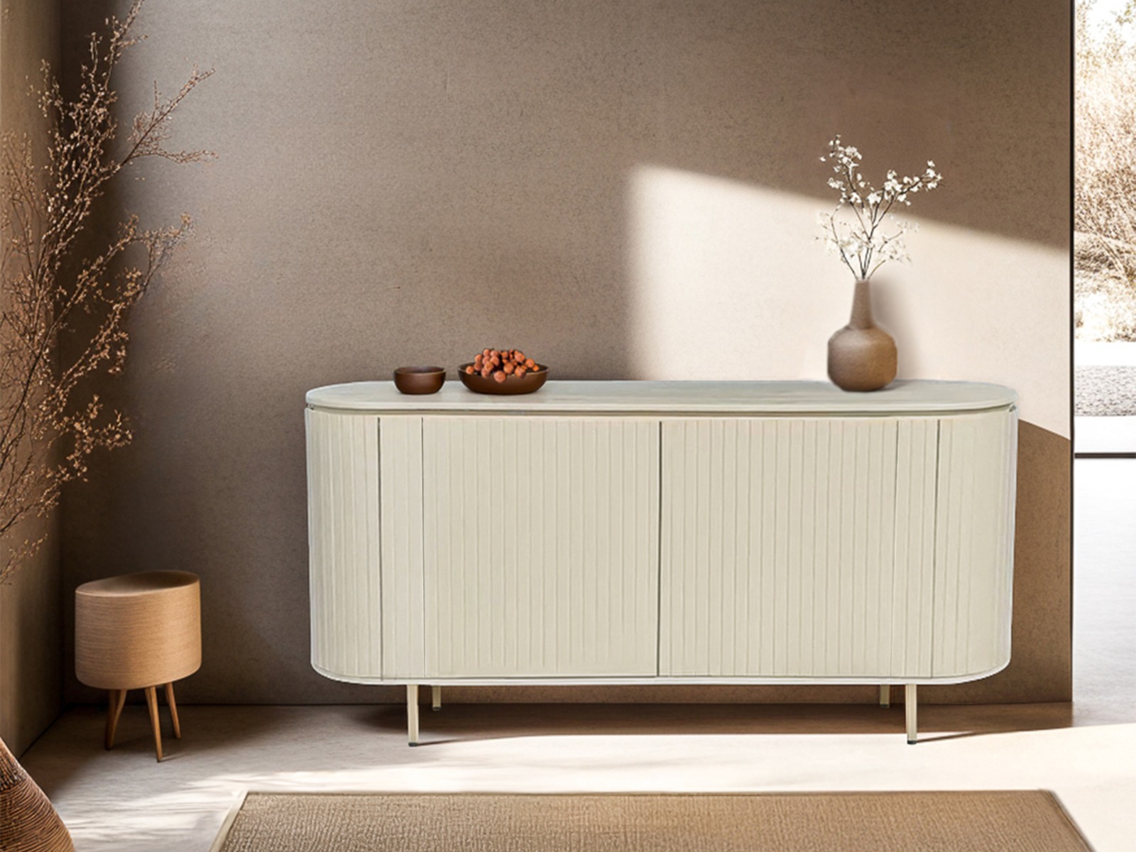 Sideboard Anrichte Patou 170 cm Mangoholz cremeweiß