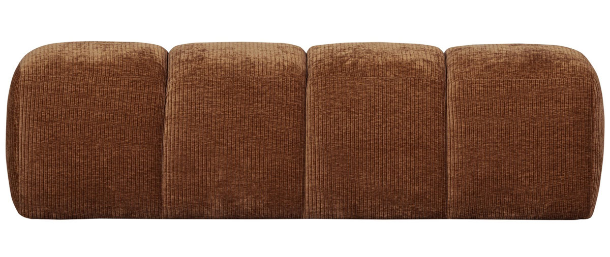 woood Esszimmerbank Hocker MOJO 164 cm gerippter Stoff rostbraun