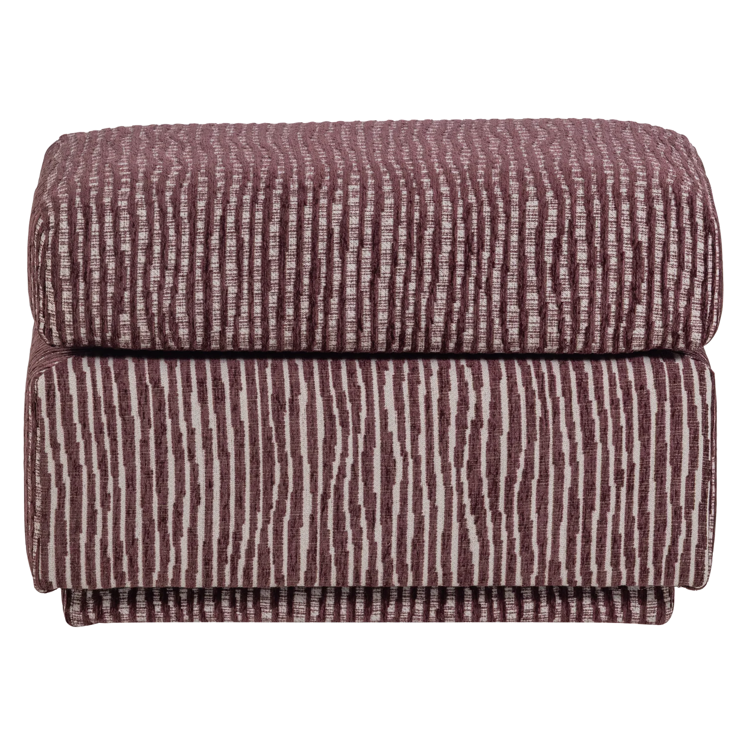 Hocker LOU 60 x 50 cm Musterstoff burgunderrot Fußhocker