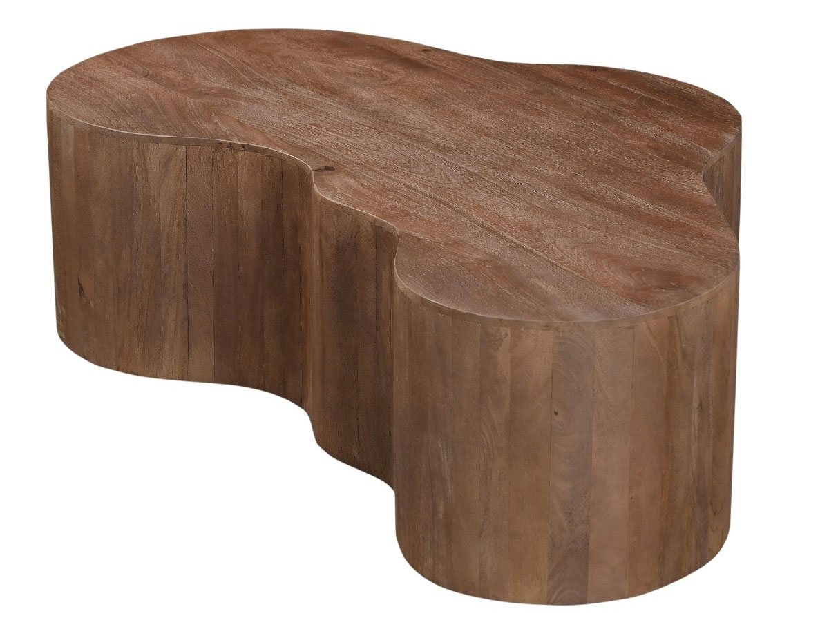 Couchtisch LEONOR 129 x 84 cm organisch Mangoholz braun