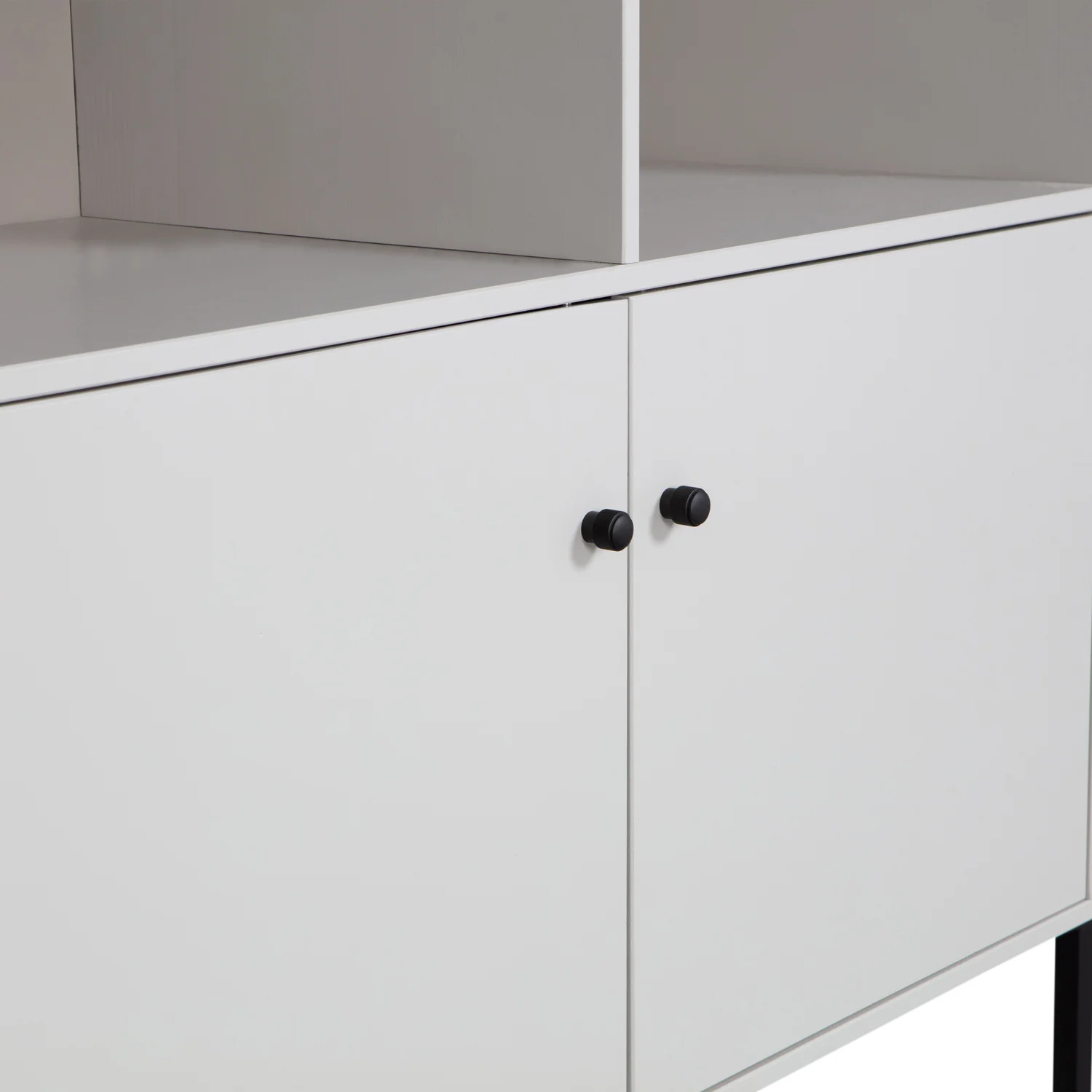 Bücherschrank Schrank XAM 2-türig Kiefernholz wolkengrau