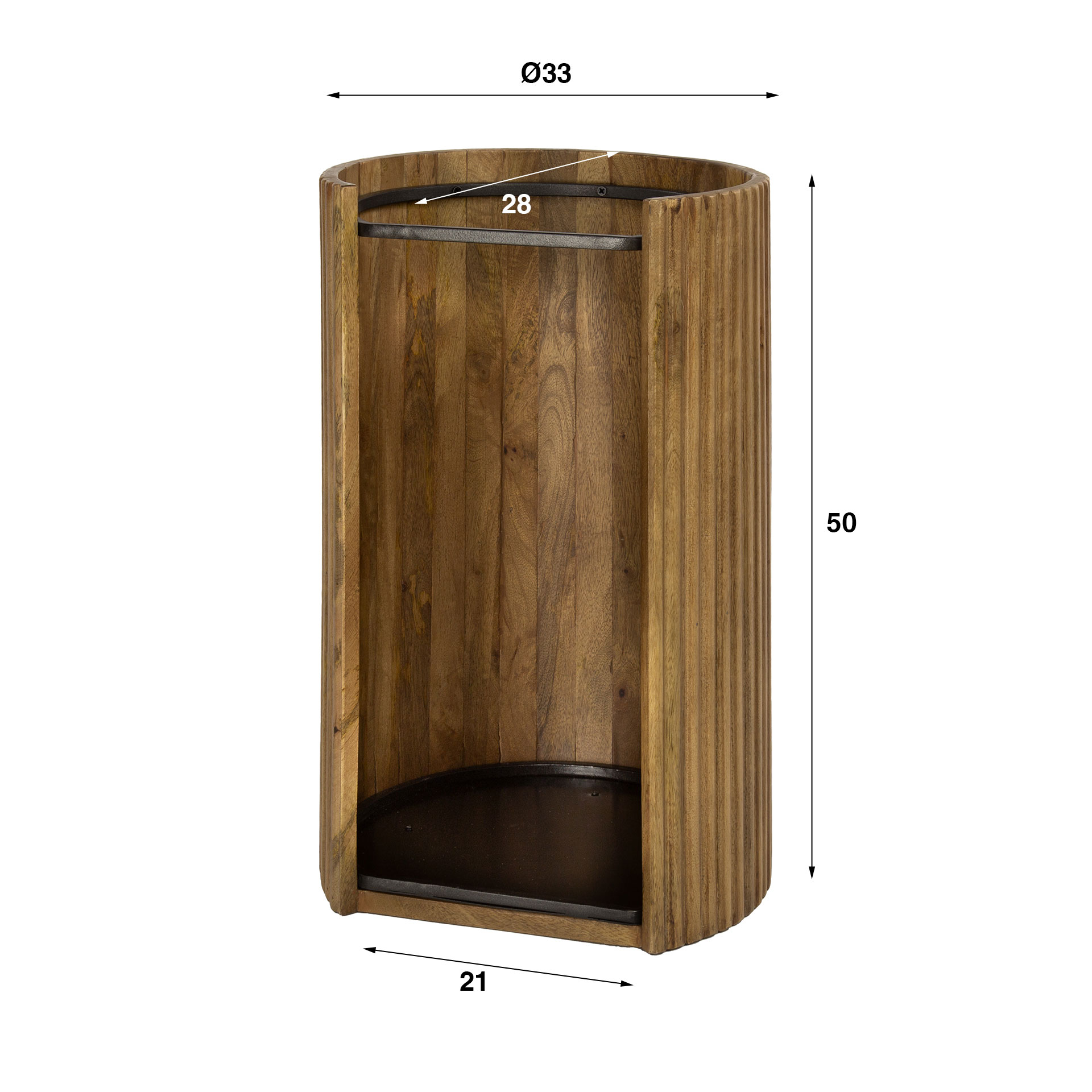 Schirmständer SWELL H 50 cm Mango Massivholz sand Metall