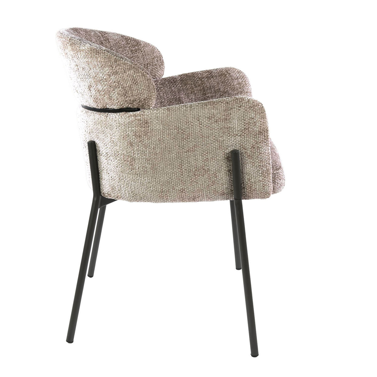 2er Set Armlehnstuhl Boston Chenille Stoff sandfarben