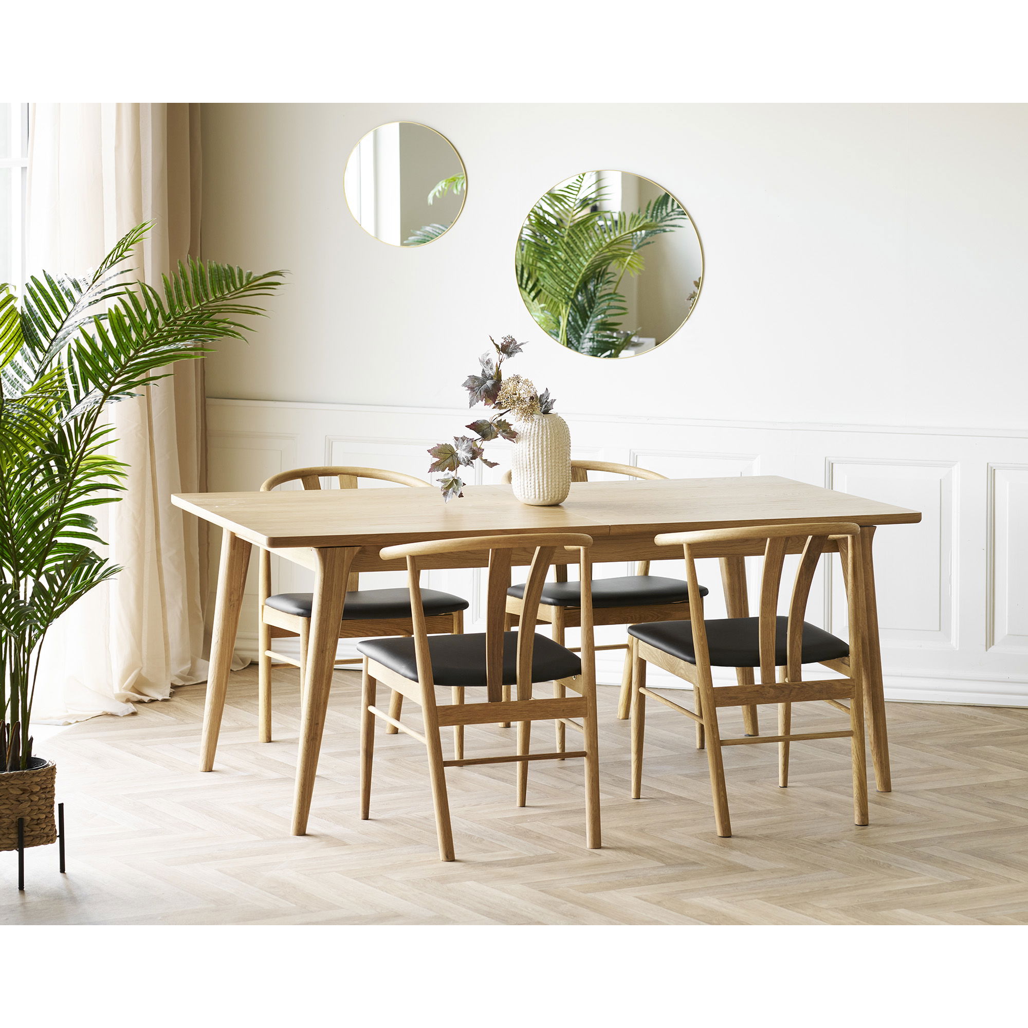 Esstisch Denmark 180 x 90 cm erweiterbar auf L 230 cm Eiche Furnier natur