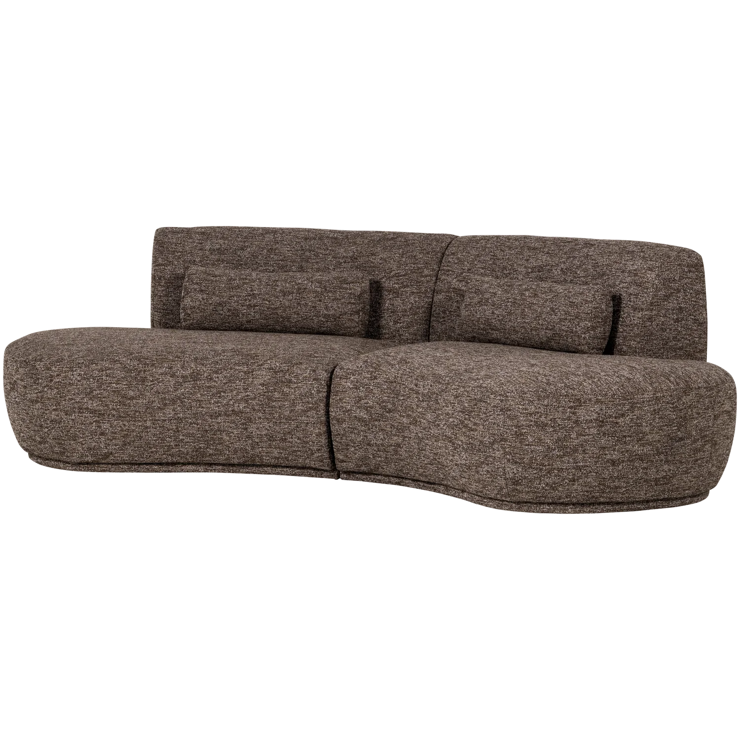 4 Sitzer Sofa BATAVIER halbrund Webstoff Melange braun