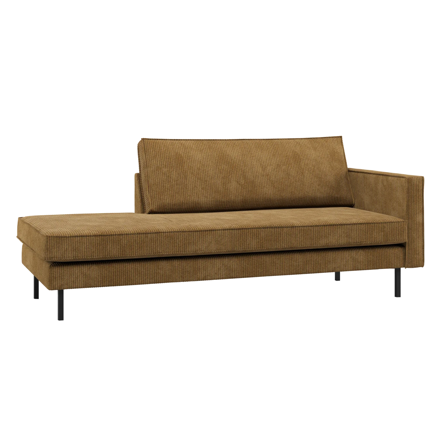 Sofa Chaiselongue RODEO Ripstoff honiggelb Recamiere rechts Tagesbett