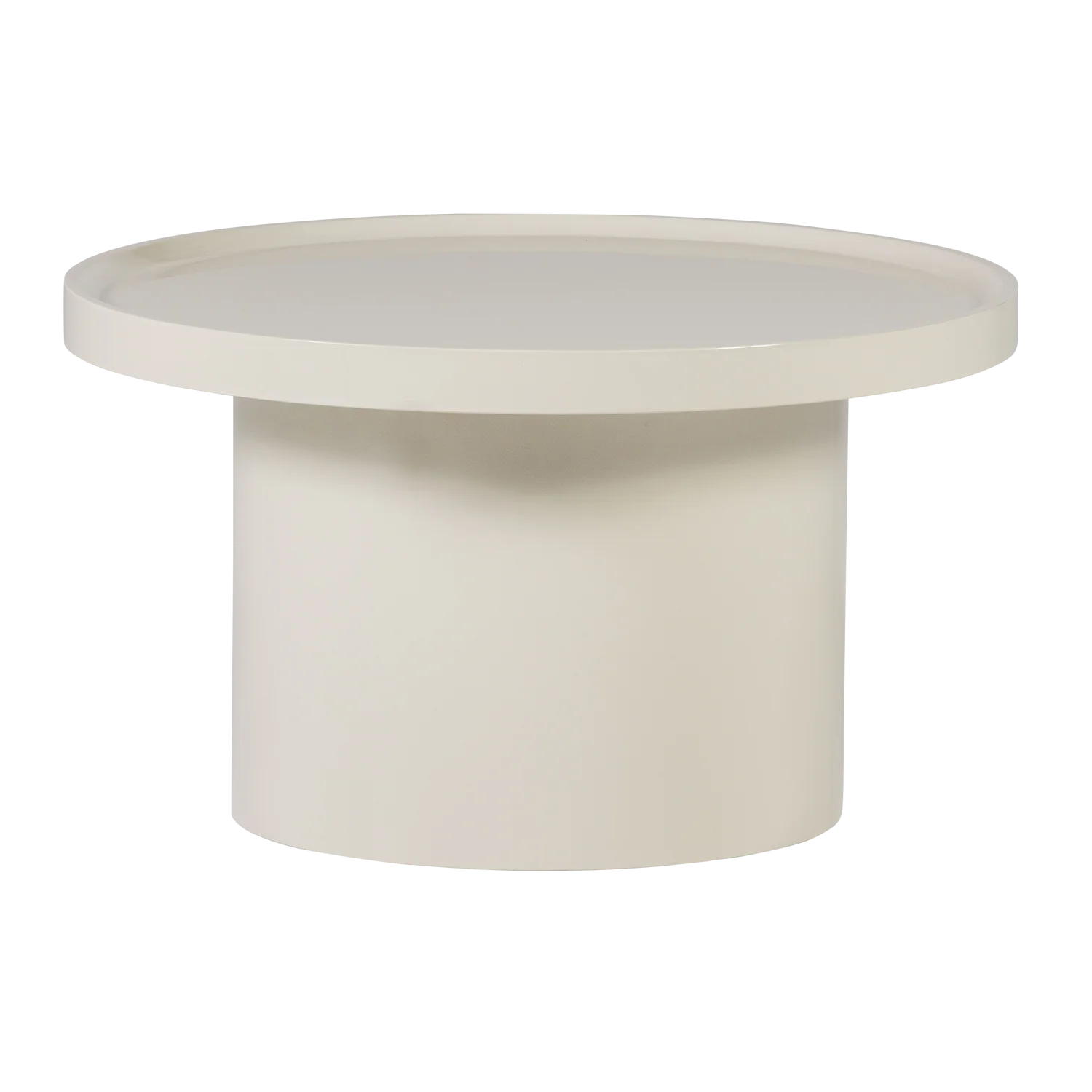 Beistelltisch VELUNA Ø 70 cm MDF hochglanz sandfarben