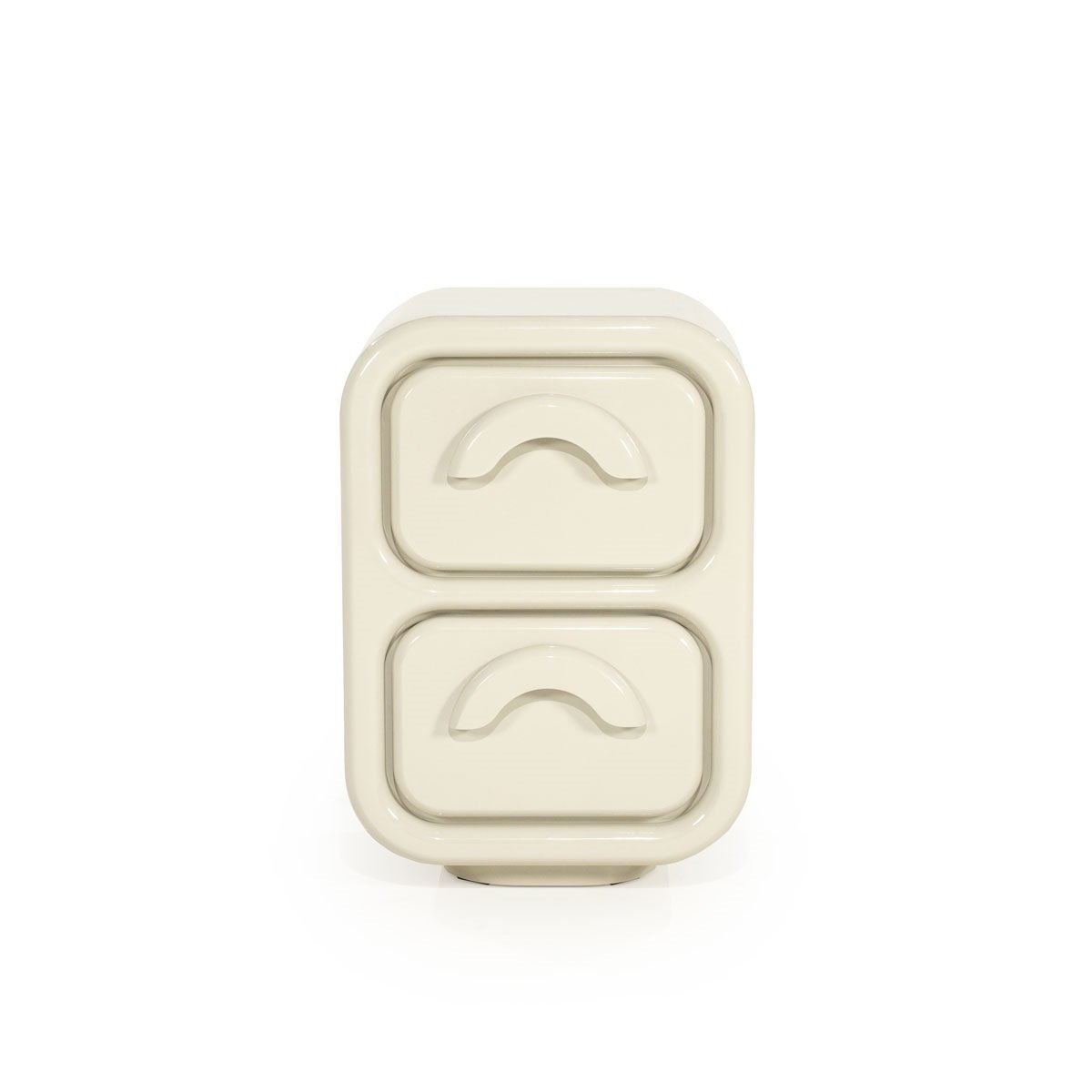 Schrank Gubby H 58 cm mit 2 Schubladen MDF High Gloss beige