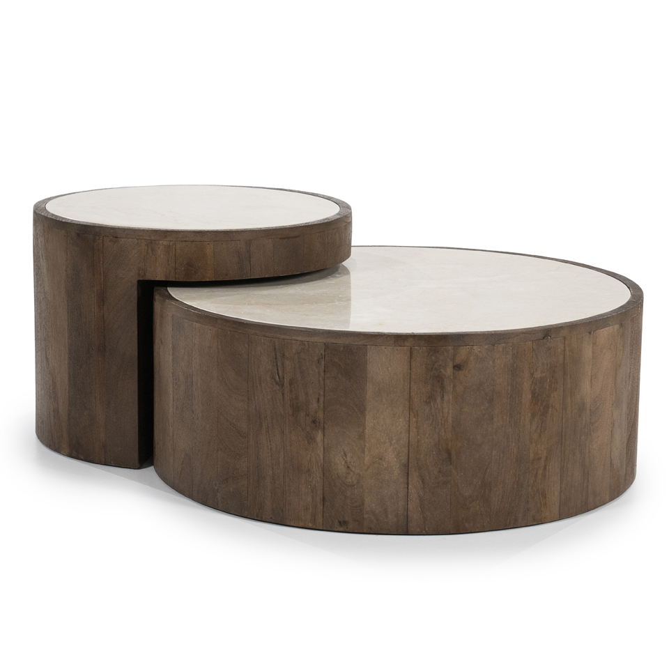 Couchtisch Mailand 2´er Set rund Marmor