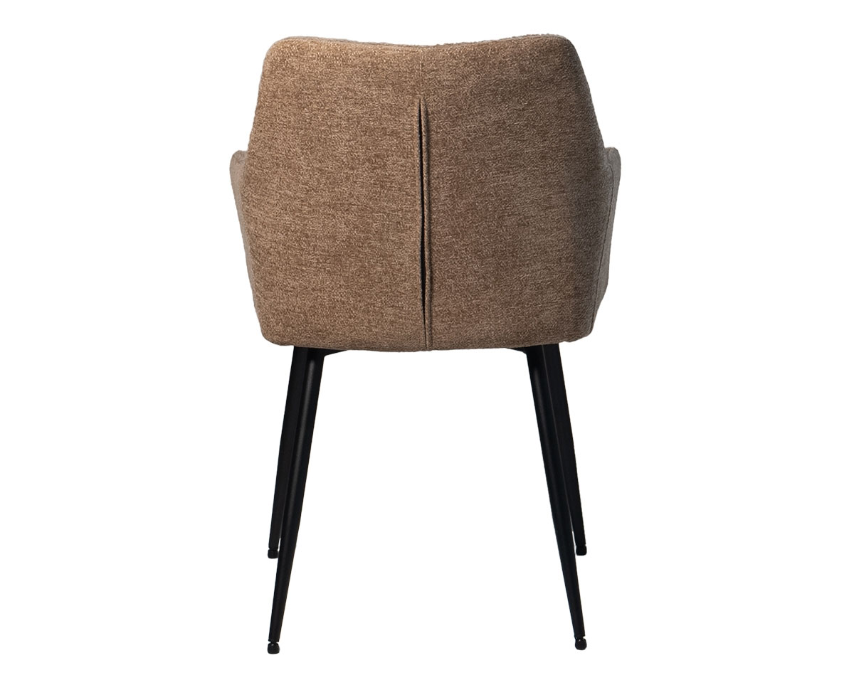 Esszimmerstuhl Stuhl Maribell mit Armlehne Metall Bezug taupe