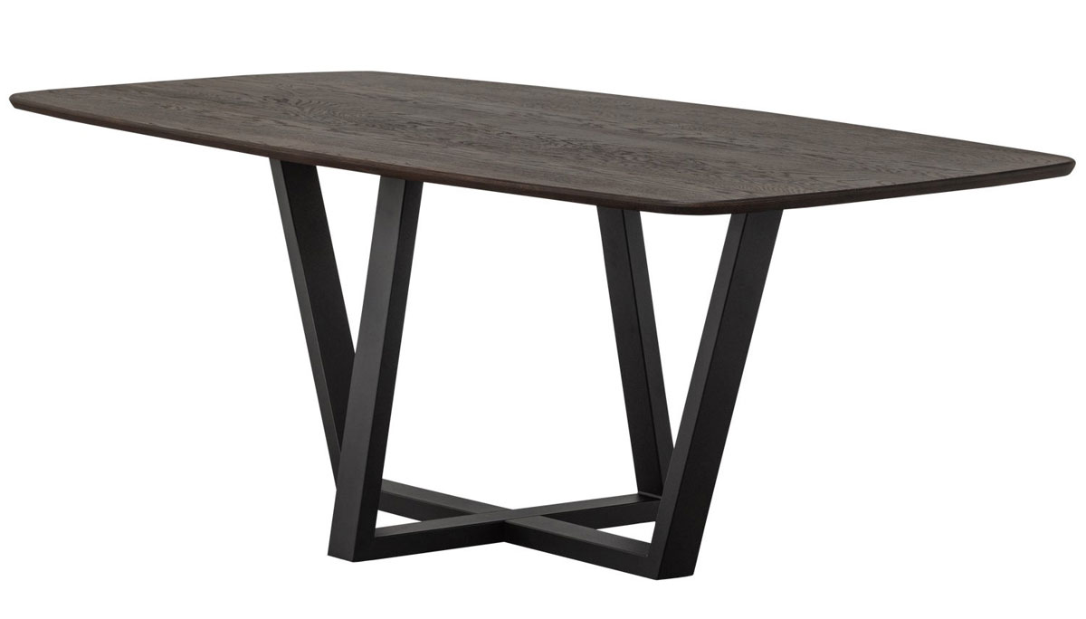 woood Esstisch DÄNISCH 220 x 100 cm oval Eiche massiv braun
