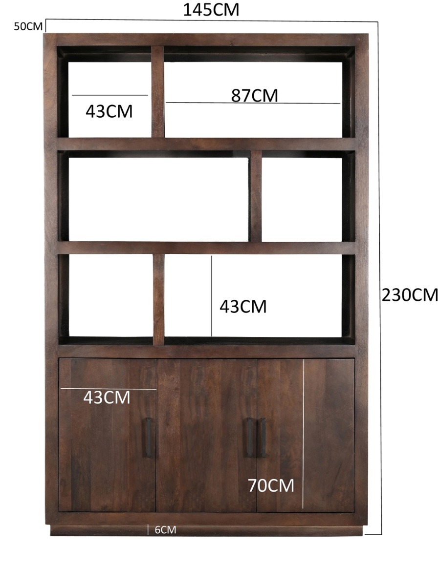 Schrank Regal Jaxx B 145 cm Mangoholz braun